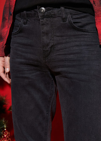 Штани KOTON завужені графітові джинсові бавовна