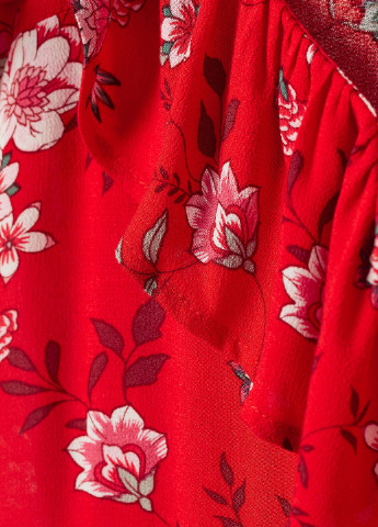 Червона кежуал сукня кльош H&M з квітковим принтом