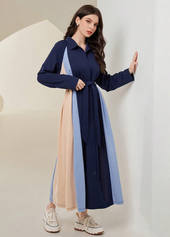 Комбінована кежуал сукня а-силует SHEIN колор блок