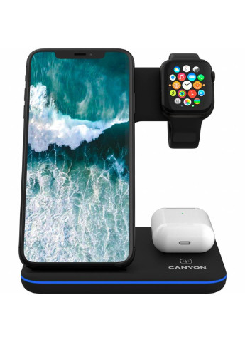 Зарядное устройство (CNS-WCS303B) Canyon 3in1 Wireless charger (253506959)