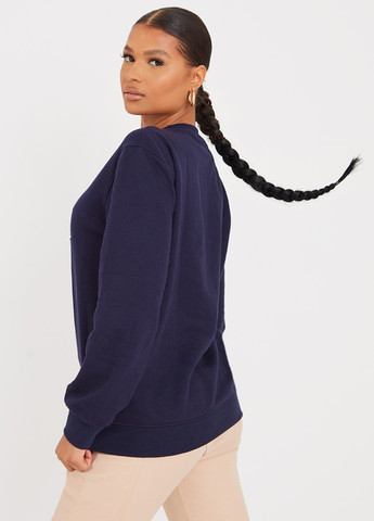 Темно-синий свитшот PrettyLittleThing надпись вышивка (308792199)