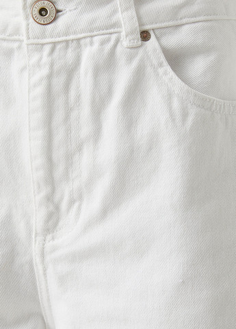 Джинси KOTON вкорочені, прямі однотонні білі джинсові бавовна