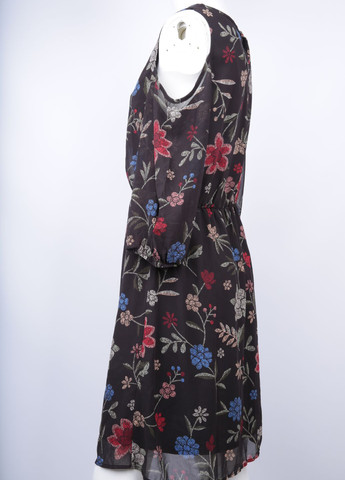 Черное кэжуал платье Signature с цветочным принтом