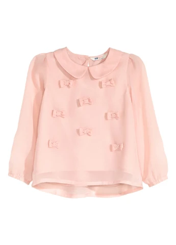 Персиковая блузка с длинным рукавом H&M демисезонная