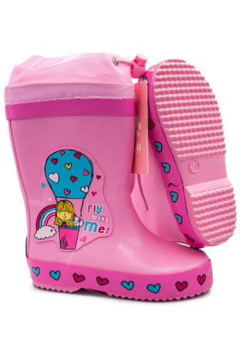 Осенние резиновые сапоги для девочки, демисезонная обувь для ребенка,, р.21-24 Том.М с аппликацией