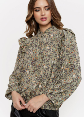 Оливкова демісезонна блузка Kamomile