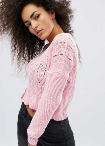Светло-розовый демисезонный пуловер пуловер Carica