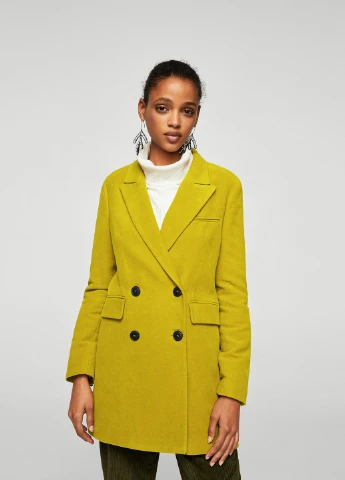 Салатовое демисезонное Пальто Mango