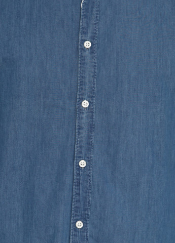 Джинсовая джинсовая рубашка однотонная Springfield с длинным рукавом