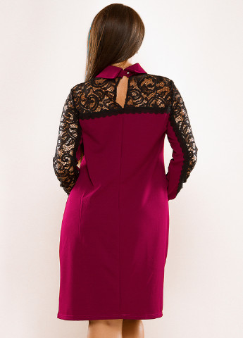 Фуксинова (кольору Фукія) кежуал сукня коротка Lady Style однотонна