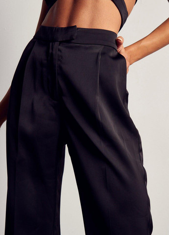 Черные кэжуал демисезонные палаццо брюки MissPap