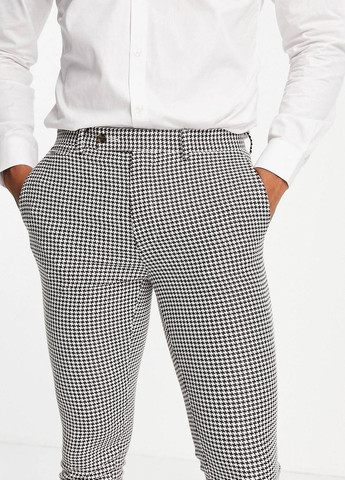 Черно-белые кэжуал, нарядные демисезонные зауженные брюки Asos