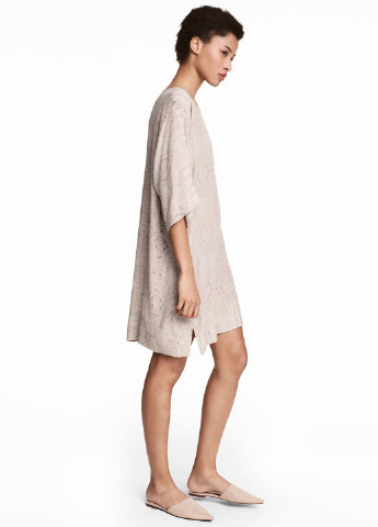 Світло-бежева кежуал сукня H&M з орнаментом