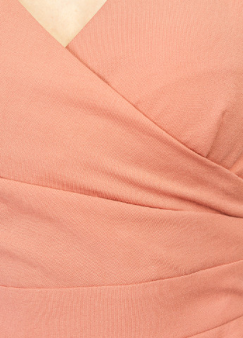 Розово-коричневое кэжуал платье на запах, футляр BGL однотонное
