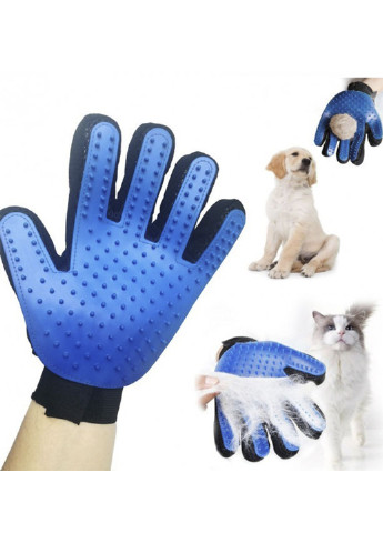 Перчатка для вычесывания шерсти кошек и собак TrueDough Синий Good Idea (244580470)
