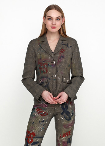 Коричневый кэжуал пиджак Byblos - надпись - демисезонный