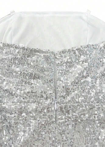 Комбинезон SHEIN комбинезон-брюки однотонный серебряный вечерний полиэстер