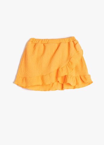 Оранжевая кэжуал однотонная юбка KOTON