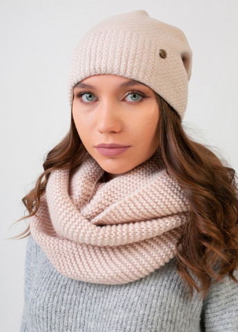 Теплый зимний комплект (шапка, шарф-снуд) на флисовой подкладке 660400 DeMari 77 ненси (239417965)