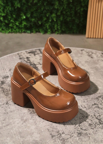 SHEIN Туфли мери джейн коричневый з полиуретан, искусственная кожа, китай — демисезон (338186986)