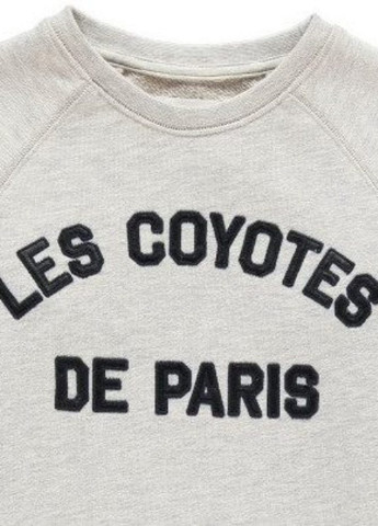 Les Coyotes De Paris свитшот надпись светло-серый спортивный хлопок, трикотаж