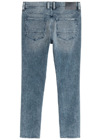 Джинси H&M слім однотонні світло-сині джинсові бавовна