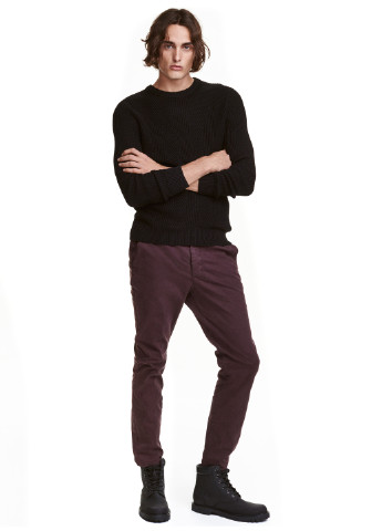 Фиолетовые кэжуал демисезонные чиносы брюки H&M