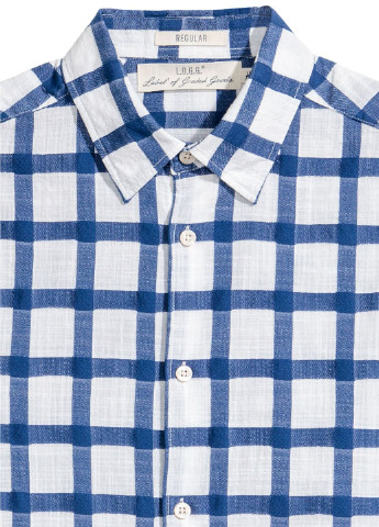 Голубой кэжуал рубашка в клетку H&M