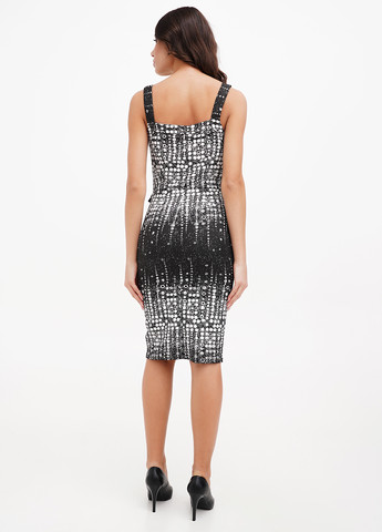 Черно-белое кэжуал платье силуэтная Sassofono в горошек