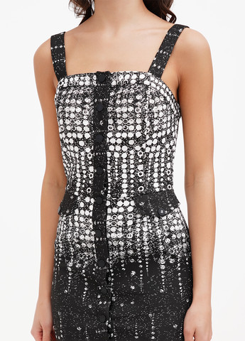 Черно-белое кэжуал платье силуэтная Sassofono в горошек