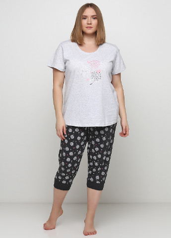 Серая всесезон пижама (футболка, бриджи) футболка + бриджи Vienetta