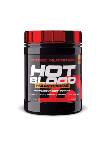Енергетик Hot Blood Hardcore 375 g 30 servings Red Fruits Scitec Nutrition (253427539)