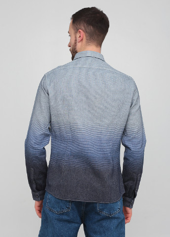 Синяя кэжуал рубашка с градиентным узором Drykorn