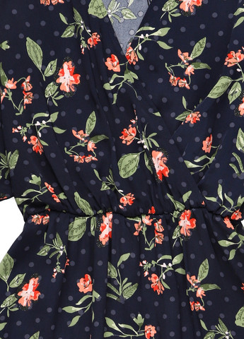 Темно-синее кэжуал платье на запах Vero Moda с цветочным принтом