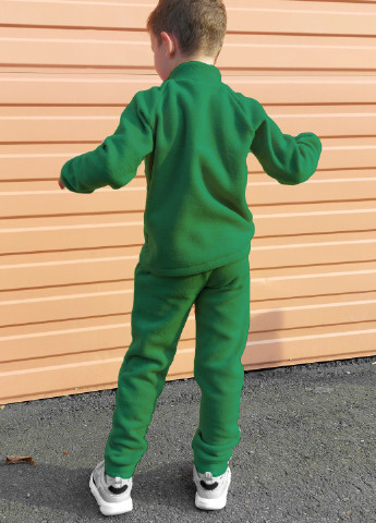 Зеленый демисезонный флисовый спортивный костюм ZM