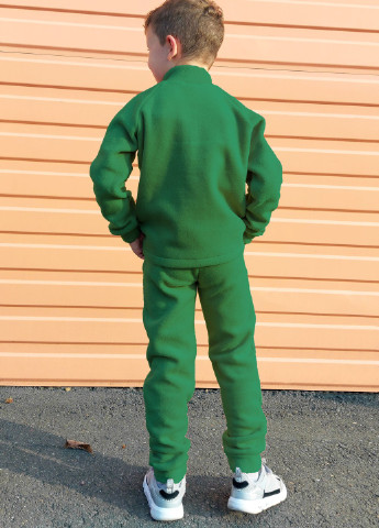 Зеленый демисезонный флисовый спортивный костюм ZM