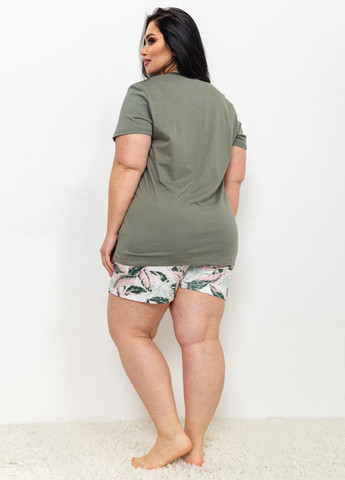 Оливковая всесезон пижама (футболка, шорты) футболка + шорты Ager