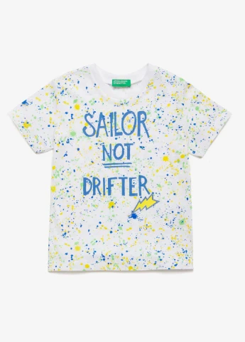 Молочная летняя футболка United Colors of Benetton