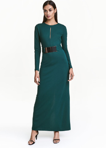 Зеленое вечернее платье H&M