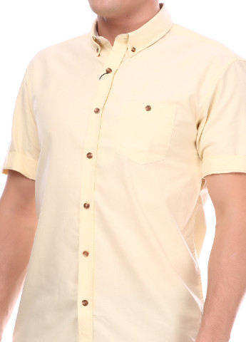 Желтая кэжуал рубашка однотонная Selected с коротким рукавом