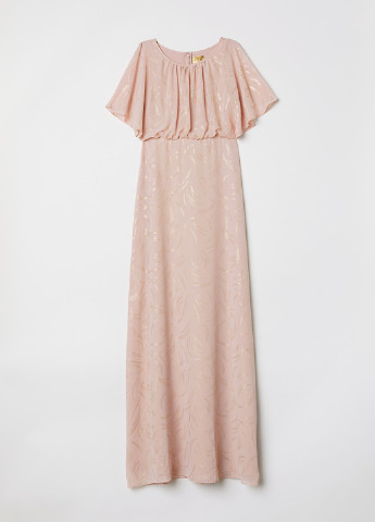 Пудровое кэжуал платье H&M с абстрактным узором