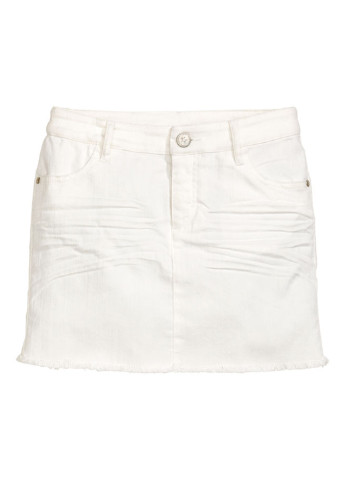 Спідниця H&M міні однотонна біла джинсова