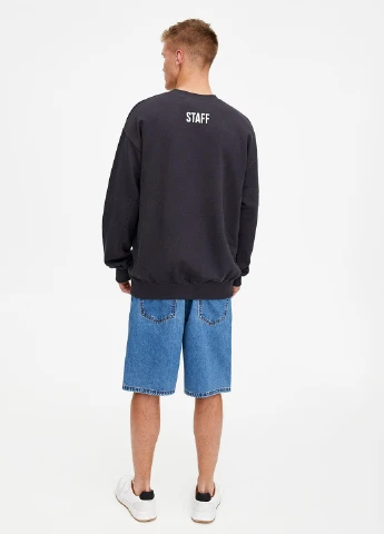 Темно-сірий світшоти Pull & Bear напис без декору (244287030)