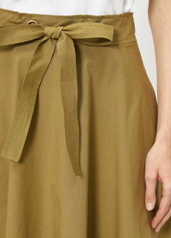 Оливковая (хаки) кэжуал однотонная юбка KOTON колокол