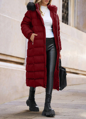 Темно-червона зимня куртка SHEIN