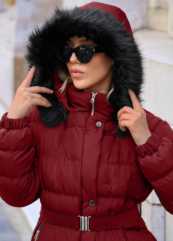 Темно-червона зимня куртка SHEIN