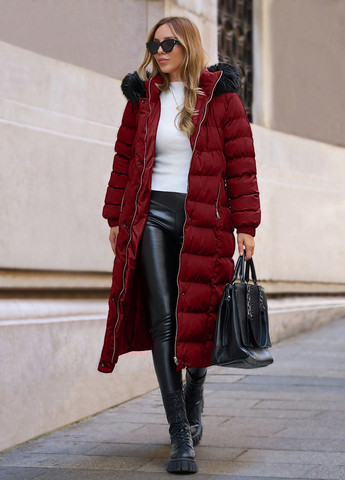 Темно-червона зимня куртка SHEIN