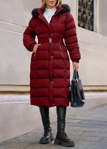 Темно-червона зимня куртка SHEIN