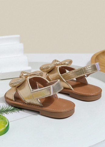 Золотые кэжуал, праздничные сандалии SHEIN на липучке