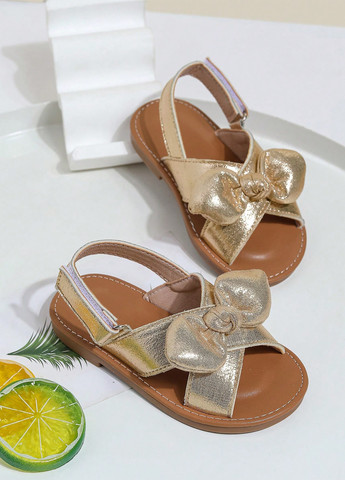 Золотые кэжуал, праздничные сандалии SHEIN на липучке